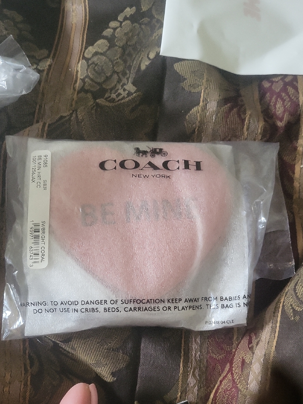 Coach Wrapped Tagged Leather Pink Chain Cash Or Coin Gorgous Leather Sealed - Picture 6 of 6